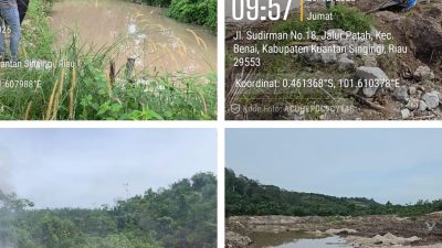 Polsek Benai Lakukan Penertiban Aktivitas PETI di Dusun Jirak, Desa Tebing Tinggi.