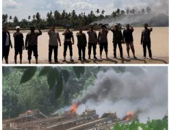 Polsek Cerenti Tertibkan 12 Rakit PETI Jenis Dompeng di Sungai Kuantan Desa Pulau Busuk