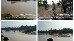 Polsek Cerenti Tindak Lanjuti Laporan Masyarakat, 15 Rakit PETI Ditemukan Beroperasi di Sungai Kuantan
