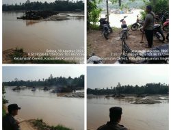Polsek Cerenti Tindak Lanjuti Laporan Masyarakat, 15 Rakit PETI Ditemukan Beroperasi di Sungai Kuantan