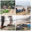 Polisi Gerebek Lokasi PETI di Sungai Kuantan, 10 Stingkai dan 5 Mesin Robin Dimusnahkan