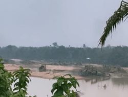 Ratusan Ponton Aktivitas PETI Kepung Sungai di Peranap, Masjid Tua Ikut Terancam