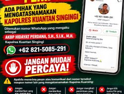 Polres Kuansing Keluarkan Imbauan, Warga Diminta Waspada Nomor Mengatasnamakan Kapolres