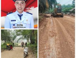 Jelang Pengaspalan 1,3 Km, Pemdes Ketaping Jaya dan Warga Kompak Gelar Gotong Royong