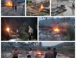 Polsek Kuantan Tengah Musnahkan 11 Unit Peralatan PETI di Desa Kampung Baru Sentajo