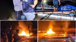 Polsek Kuantan Tengah Musnahkan Tiga Unit Mesin PETI Jenis Stingkai di Pulau Kopung Sentajo